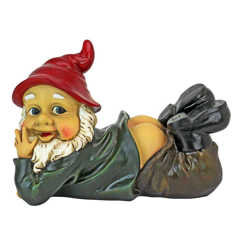 Sun Don't Shine Mooning Gnome Statue
