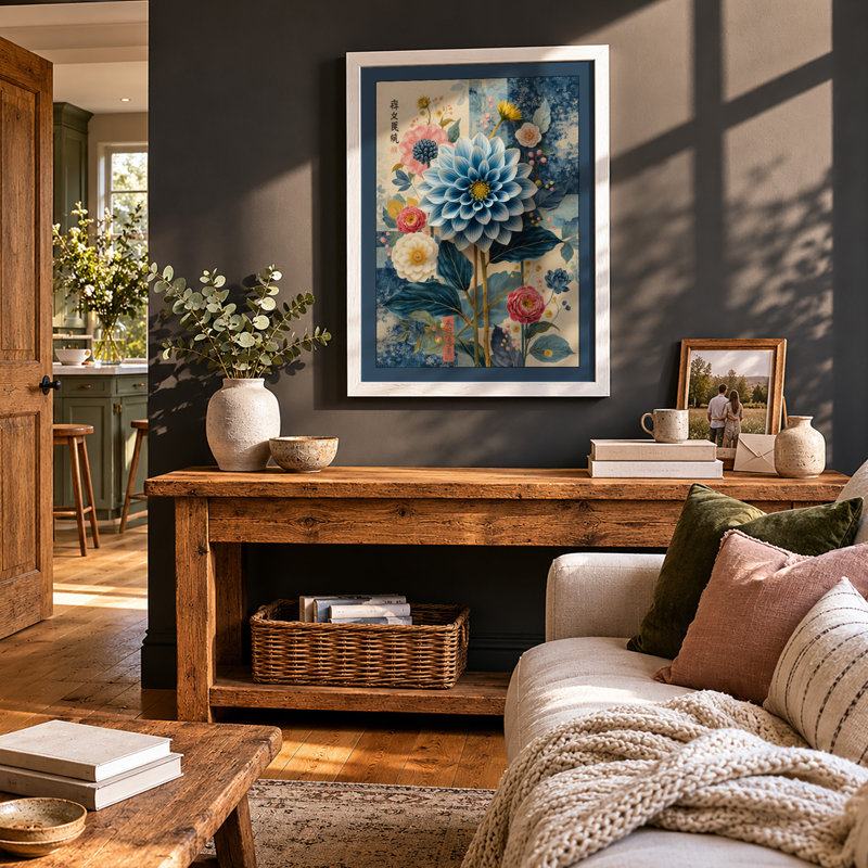 Dahlia Dreams Botanical - Print, A3 - 42.0 x 29.7 cm, White