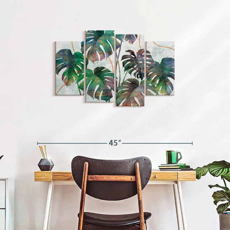 «Monstera Leaves», reproduction sur toile, H 36 po x l 22 po x P 1 po