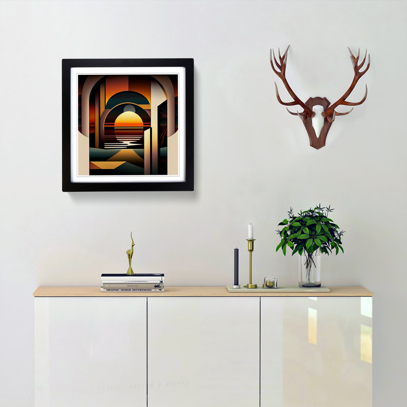 Single Picture Frame Print on Wood, Black