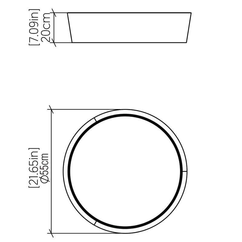 Conic LED Flush Mount, Charcoal