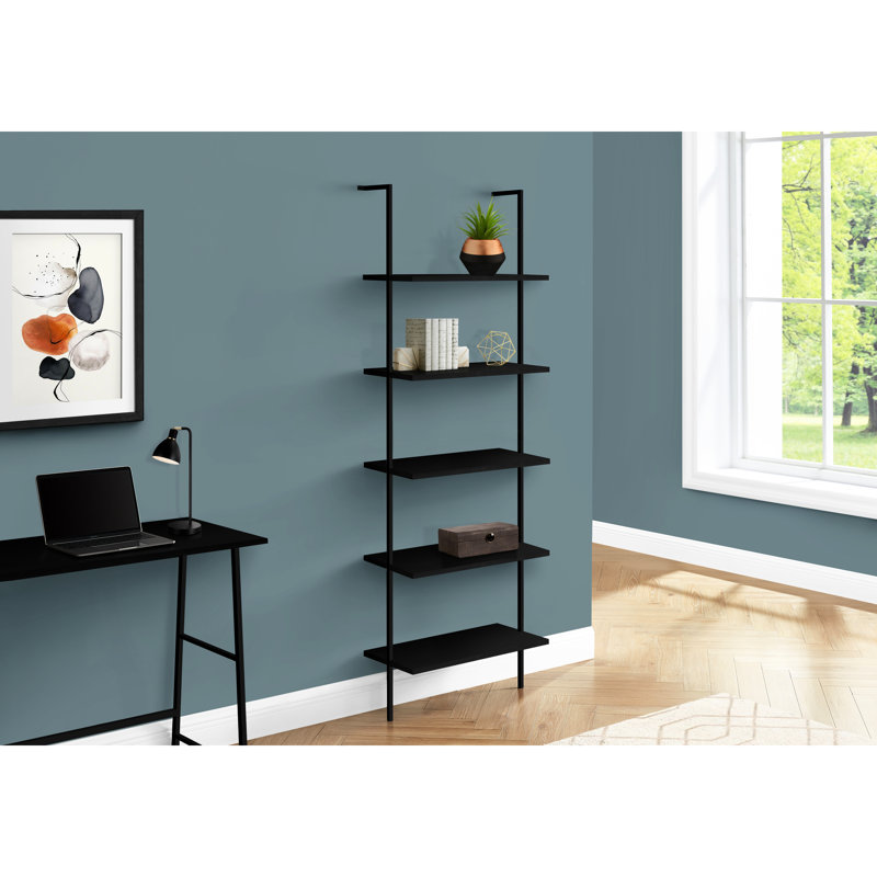 Bibliothèque 72 "H 5" avec stratifié noir pour organisation de chambre à coucher