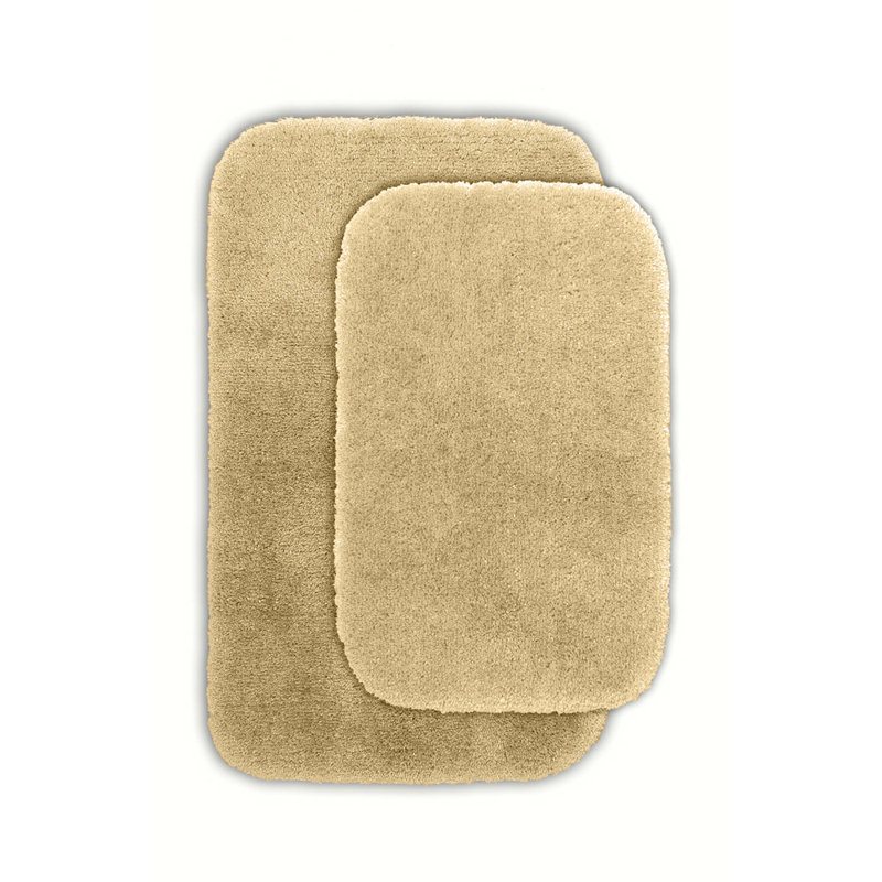 Ensemble de tapis de bain en nylon 2 pièces avec envers antidérapant Billy-Dean, Lin
