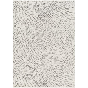 Brooklet Machine Woven Gray/White Abstract Area Rug