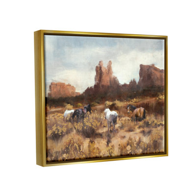 «Desert Horses Landscape», art mural sur toile flottante par Nina Blue