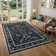 Modern Floral Machine Washable Rug for Living Room, Farmhouse Flower Soft Non Shedding Floor Covering with Non Slip TPR Backing, Indoor Foldable Low Pile Thin Mat