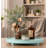 Light Blue Round Wooden Decorative Tray, Farmhouse-Style Kitchen & Bathroom Countertop Storage Riser, Holds Soap Dishes, Perfume, Candles And Sponges-241361069-241361068