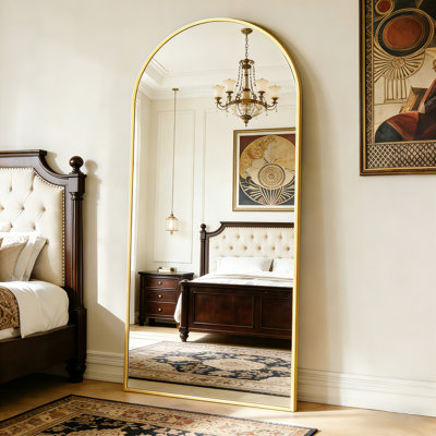 Oversized Arch Floor Mirror with Stand, Wall Mirror