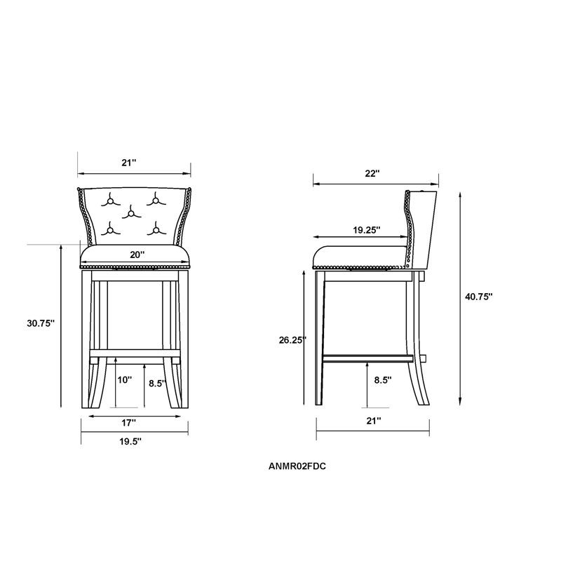 Miranda White Wood Swivel Bar Height Bar Stools - Set of 2