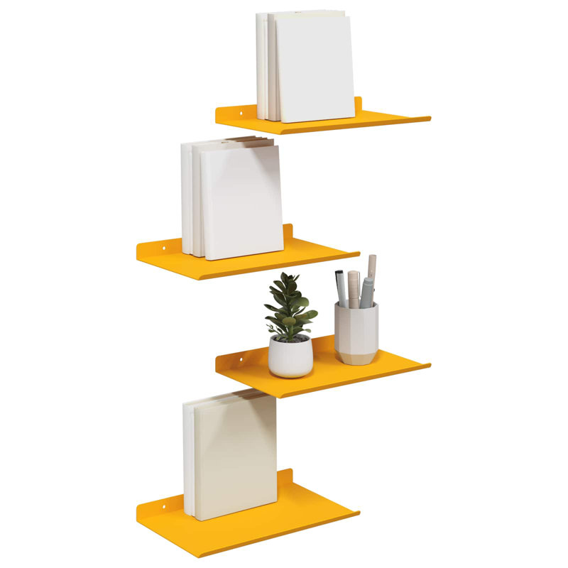 Steel Floating Shelf, Mustard Yellow