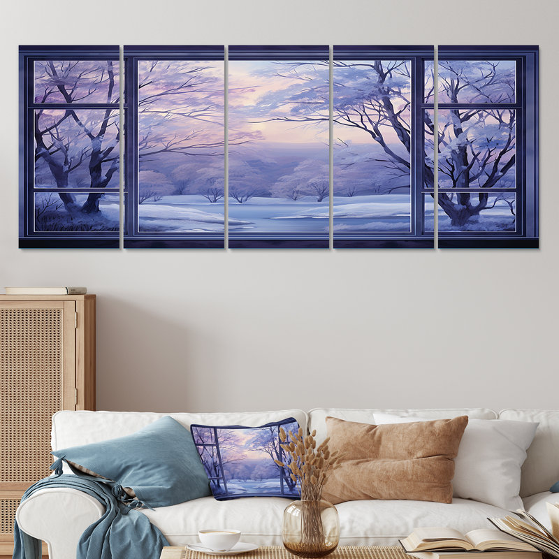 Red Barrel Studio® Purple River Winter Windows IV - Winter Landscape 5 ...
