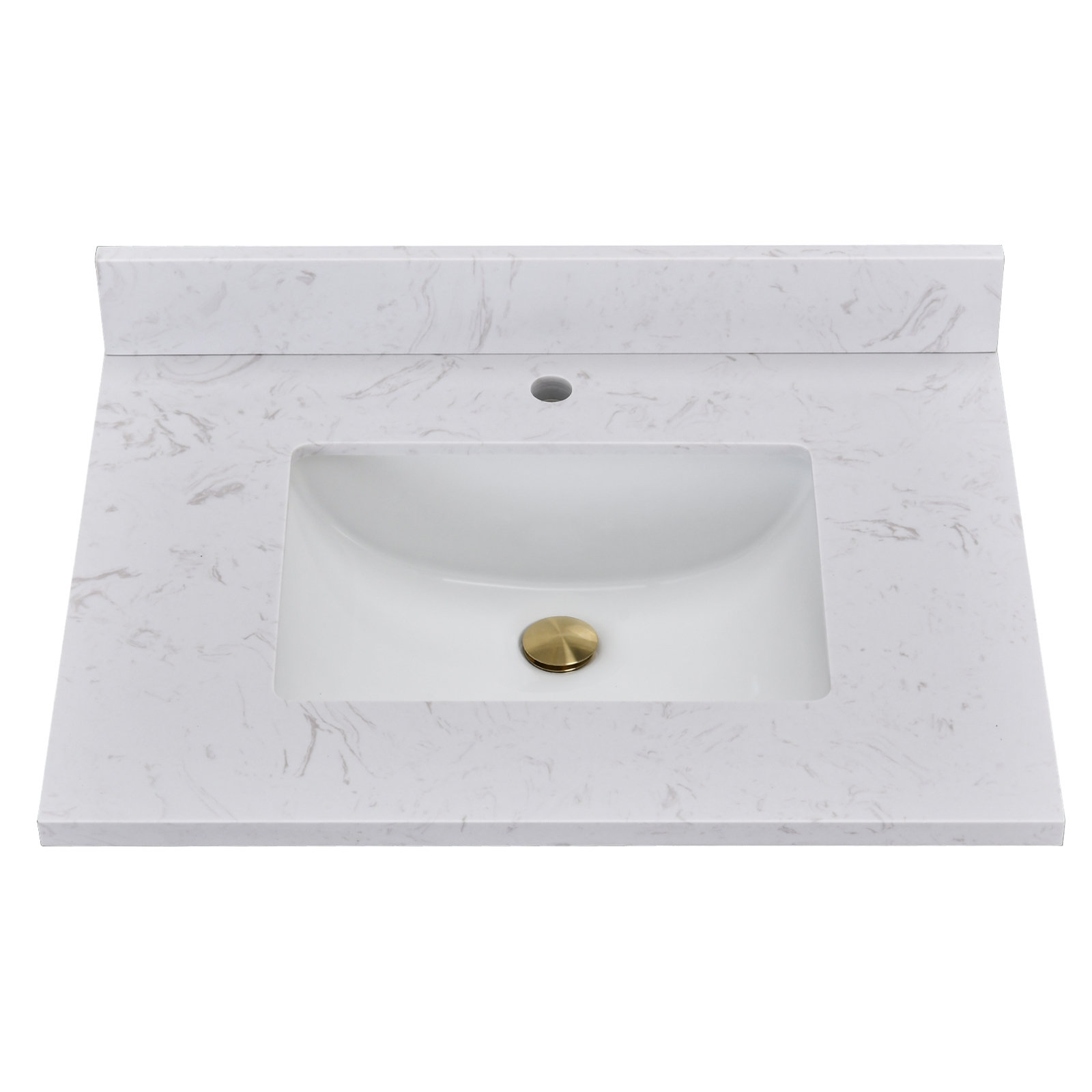MZH Home 30'' Engineered Marble Single Bathroom Vanity Top With Sink – For Vanity Replacement ...
