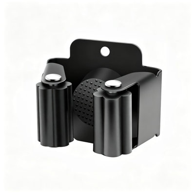 Heavy-Duty Wall Mount Broom And Mop Holder, Stainless Steel Tool Organizer With Rubber Rollers For Kitchen, Garage, Bathroom, And Home Storage