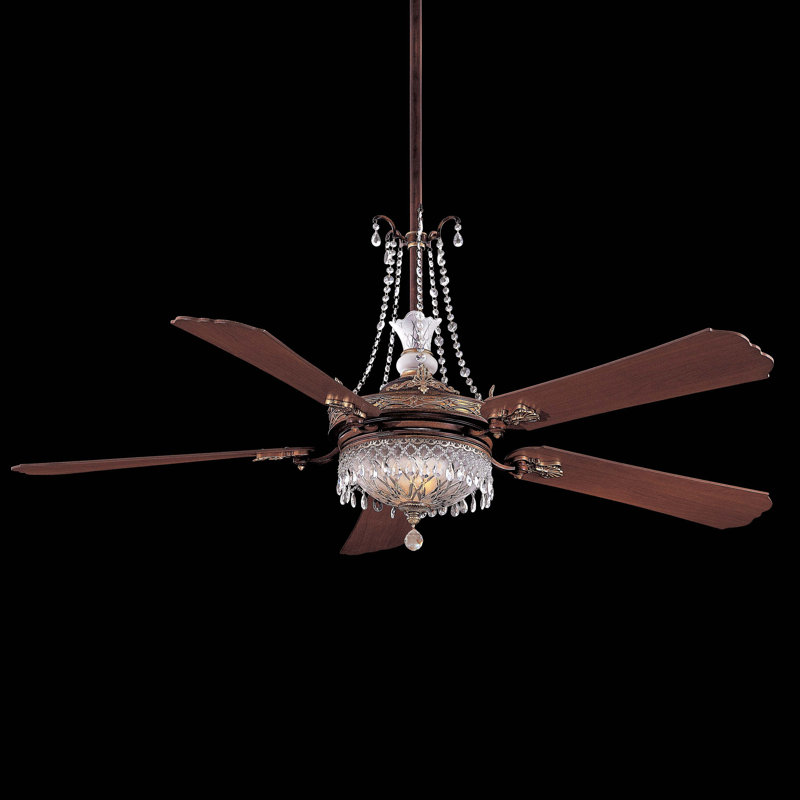 Clear Glass Ceiling Fan Crystal Set with Remote