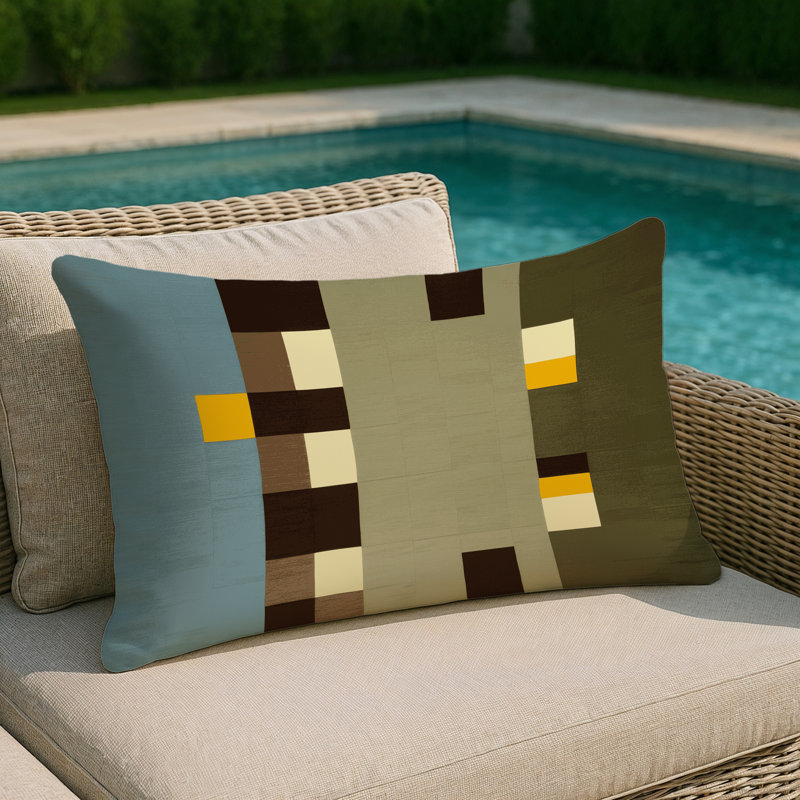 Pixel Patchwork Indoor And Outdoor Pillow, Rectangle 20"H x 14"W
