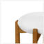 Tabouret d'intérieur rembourré en bois avec finition noyer et coussin ivoire, pour espaces modernes et compacts-2112000932-2112000953