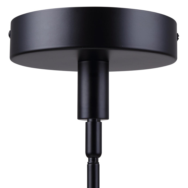 Cabery - lustre contemporain noir et blanc à 1 lumière avec DEL intégrées, H 10,25 po x l 16,50 po x P 16,50 po