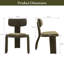 Chaises de salle à manger rembourrées en chenille vert moderne avec siège rembourré-819381082