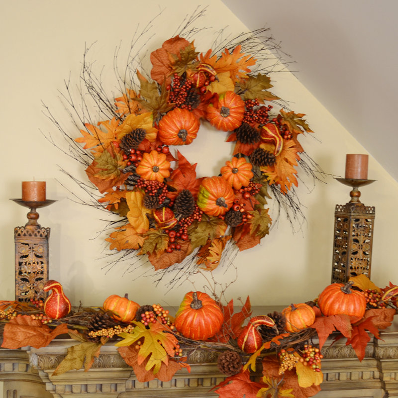 30 " Mixed Greenery and Grapevine Wreath
