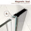 Porte de douche pivotante sans cadre 32 "- 33 3/8" x H 72 "avec verre trempé transparent 1/4" (6mm)-107925050