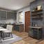 Wood 3 Level Wall Shelf with Metal Brackets-1108766712