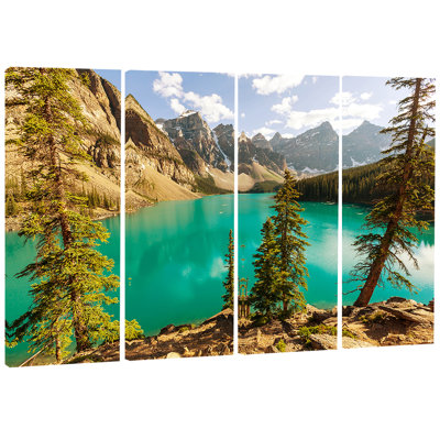 Moraine Lake in Banff National Park - Landscape, ensemble de 4 reproductions de photos sur toiles tendues