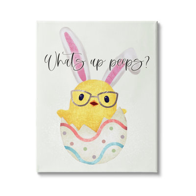 " What's up Peeps Funny Easter Phrase Hatched Chick " Painting