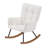 Comfy Upholstered Rocking Chair With High Backrest For Nursing, Reading, & Relaxation - Off White