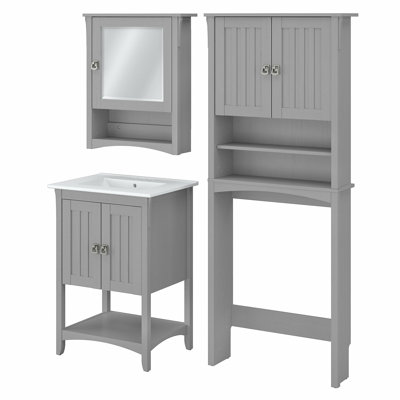 Ensemble de meuble-lavabo simple avec miroir 