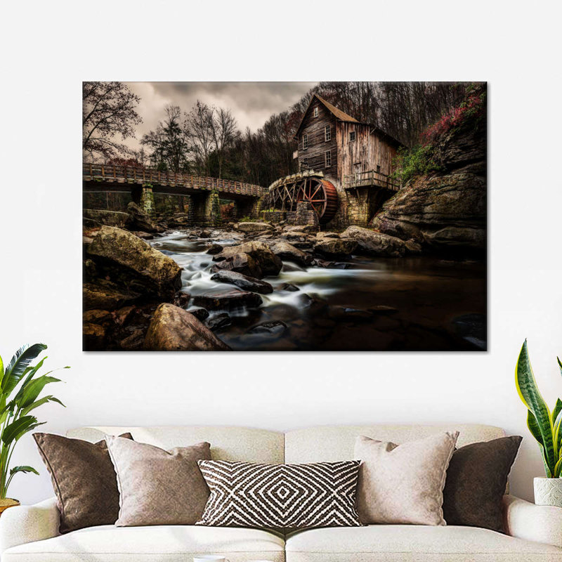 «Grist Mill At Babcock Park», reproduction sur toile, H 8 po x l 12 po x P 1 po