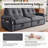 77‘’  Multifunctional 2-In-1 Sofa Bed, Grey-1775613093