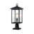 21.5" Modern Black Outdoor Post Lantern