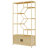 Dessens Rattan Bookshelf 7 tiers Bookcases Storage Rack with cabinet