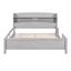 Lit double en bois avec DEL, tête de lit avec garde-corps, garde-corps gris, antique-437087580-437087581