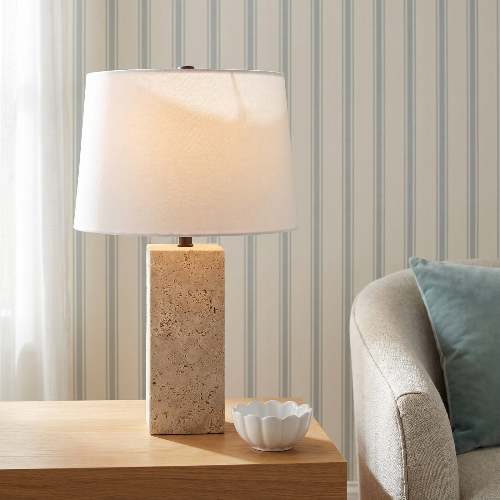 Holderness Travertine Table Lamp