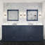 Meuble-lavabo double avec comptoir en quartz blanc-110912865