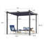Mauve 10 pi x 10 pi Pergola rétractable d'extérieur blanc en aluminium robuste pour terrasse en métal avec double abat-jour pour patio, bleu marine-80744696
