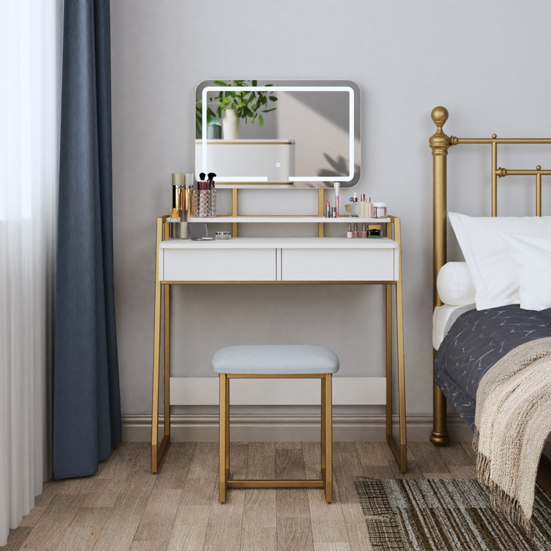 Vanity set with 3 color mirrors