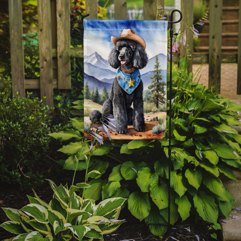 Drapeau Cowboy Welcome Garden, Caniche bleu / noir