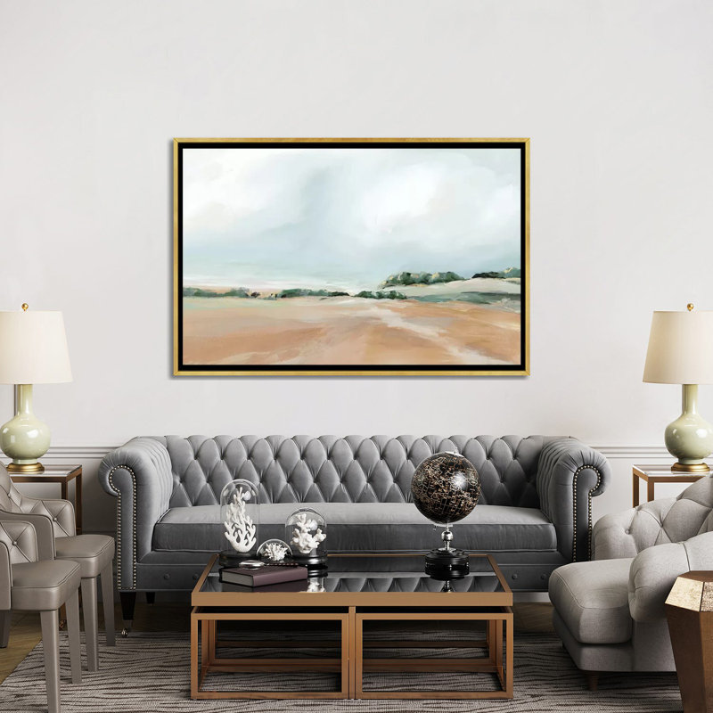 «Land of My Soul» par Isabelle Z - impression d'art graphique, H 40 po x l 60 po x 1,5 po, Toile encadrée d'or, Pas de tapis