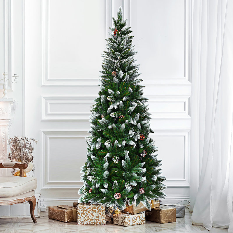 Arbre de Noël artificiel pin floqué, H 5 pi