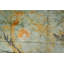 Tapis contemporain 6 x 8 représentant la silhouette de la forêt en orange