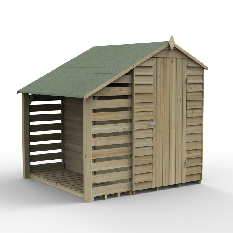 Overlap Pressure Treated 4 x 6 Apex Shed No Window with Lean to, Yes