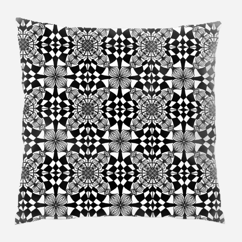 Fabric Damask Microsuede Reversible Throw Pillow