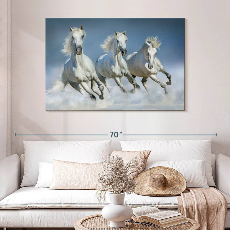Brampt Dashing White Horses, H 32 po x l 48 po