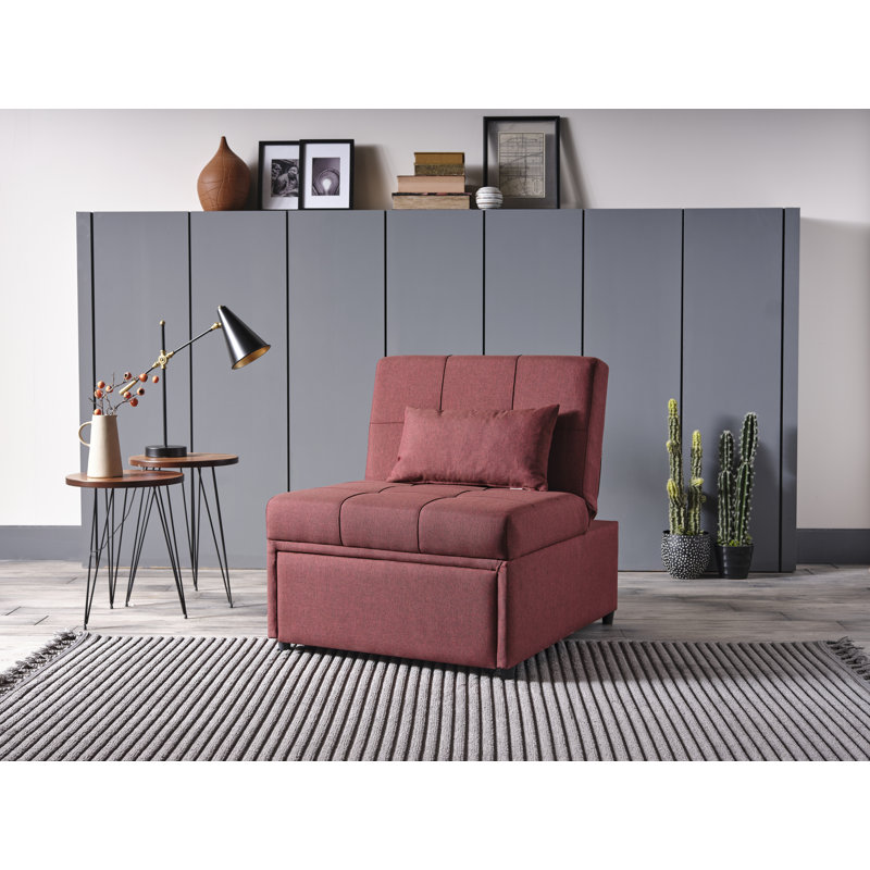 Canapé-lit simple Demoris, Polyester brun
