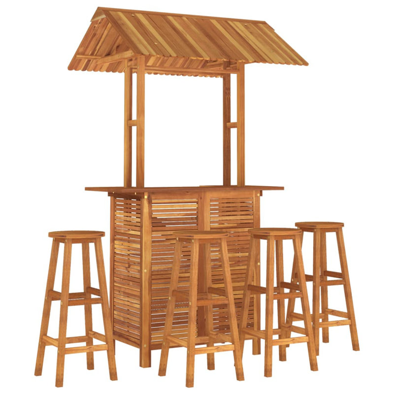 Bar Set Wood Frame Material, Brown