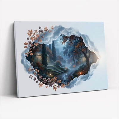 Art mural sur toile Gallery Wrap pour le salon, la chambre à coucher, le bureau ou le vestibule - décoration murale décorative avec jardin mystique