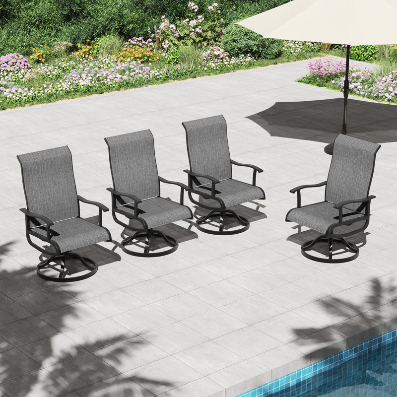 Ensemble de chaises berçantes pivotantes 360 ° , 4