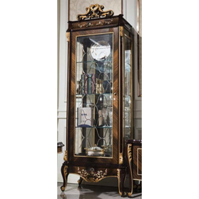 Athena 84.88" Single Showcase Curio Cabinet by Infinity Furniture Import